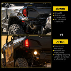 Tail Light Smoked Brake Light Stop Tail Light UTV Rear Lamp Compatible with 2014-2025 Honda Pioneer 520 700 1000 Replace# 33700-HL3-A01