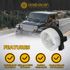 Heater Blower Motor Compatible with 2014-2018 Dodge Ram 1500 2014-2017 Jeep Wrangler 2018 Jeep Wrangler JK Blower Fan Assembly Replace#700308 68232369AA 68214892AB 75025 PM4104
