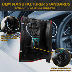 Tail Light Assembly Rear Lamp LED Type Compatible with 2011-2016 Chrysler Town & Country Left & Right Side 5182531AD 5182530AD