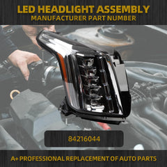 Headlight Assembly LED Compatible with 2015-2020 Cadillac Escalade/ESV Headlamp Replace 84580183 Right Passenger side