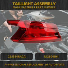 LED Tail Light Compatible with 2016-2018 Nissan Maxima Taillight Rear Lamp Left Driver Side Replace #265554RA2A