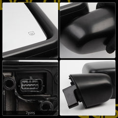 Driver Side Mirror Assembly Compatible with Jeep Wrangler JL 2018-2021 Gladiator JT 2020-2023 Power Heated, Power Folding,Blind Spot Mirror Replace 68281893AE CH1320451 (7 Pin)