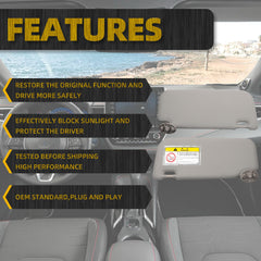 Gray Pair Sun Visor Sun Shade with Vanity Mirror Compatible with Toyota Corolla 2014 2015 2016 2017 2018 Replace# 74320-02B50-B0 74310-02G40-B0