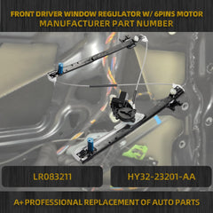 Front Driver Side Power Window Regulator with Motor Assembly Comptible with Discovery L462 2017-2020 Replace #LR083211(6Pins)