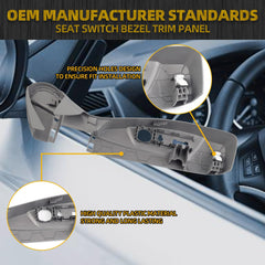 Left Driver Side Seat Switch Bezel Trim Panel Compatible with Chevrolet Malibu 2013 2014 2015 2016 Replaces 22753132(Gray) Seat Adjuster Switch Bezel Cover