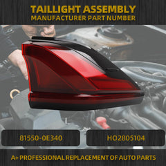 LED Tail Light Assembly Compatible with 2024-2025 Toyota Grand Highlander Rear Lamp Taillight Right Passenger Side Replace#81550-0E340 815500E340