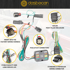 56369 Trailer Wiring Harness Compatible with Jeep Compass 2017-2019 Vehicle-Side Custom 4-Pin