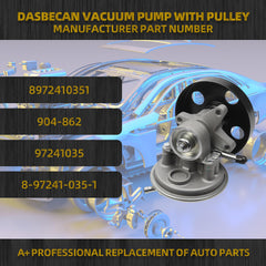 904-862 Vacuum Pump with Pulley Fits For 1995-2020 Isuzu NPR-HD NPR L96 LQ4 LY6 L31 L05 3.0L 3.9L 4.8L 5.2L 5.7L 6.0L Gas V8 L4 Replaces# 8972410351, 97241035, 8-97241-035-1