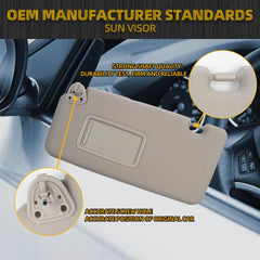Driver Side Sun Visor Compatible with Nissan Versa 2007-2012 Sun Protection Shade Makeup Mirror OE Replaces 96401-EL31A 96401EL31A Gray