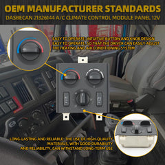 21326144 A/C Heater Climate Control Module Panel 12V Air Conditioning Heater Control Switch 7+14 Pins Compatible with Volvo Truck VNL 2003-2024 Replace# 20511569 20549634 21918119
