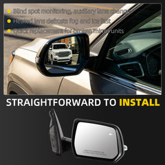 Side Rear View Mirror Compatible with 2020-2024 GMC Acadia SLT|AT4|DENALI Heated Turn Signal Memory Door Mirror Assembly Right Passange Side Replace GM1321655 84579493 84579493-PFM (13 Pin)