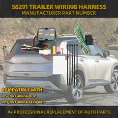 56291 4-Pin Trailer Wiring Harness Compatible with 2016-2023 Honda Pilot, 2019-2023 Honda Passport T-Connector Towing Hitch Wiring Replacess#118760