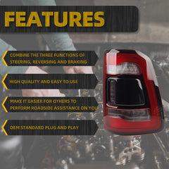 Right Passenger Side Tail Light Assembly Rear Lamp LED Compatible With Dodge Ram 1500 2019-2023 Blind spot module can be installed (Black Cover)