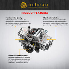 Quick Fuel BR-67213 750 CFM Carburettor 4-Barrel Double-Pumper Carb with Electric Choke, Compatible with Holley, Edelbrock, Carter AFB, and Autolite style Carburetors