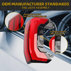 Right Passenger Side Tail Light Assembly Rear Lamp LED Type Sequential Pattern Compatible with 2022 2023 2024 2025 Toyota Tundra 81550-0C200 (5 PIN)