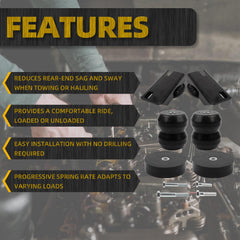 Rear Rubber Helper Suspension Spring Kit Compatible with 2014-2023 Dodge Ram 2500 2WD & 4WD, Heavy-Duty Air Spring Replacement for OEM DR2500D