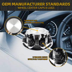 4PCS Wheel Center Caps& 8 Lugs Compatible with Chevrolet Avalanche 2500 2002-2006 Replaces 5079 15039489 15039488 9597169