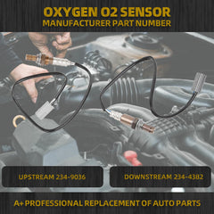 Oxygen Sensor Compatible with Nissan Altima Sedan 2010-2012 2.5L, Rogue 2010-2012 2.5L Upstream & Downstream O2 Sensors Replace# 234-9036 234-4382