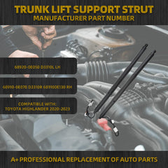 Tail Gate Lifter Support Cylinder Compatible with Toyota Highlander 2020-2023 Electric Rear Hatch Lift Liftgate Replace 68920-0E050 D3310L LH 68910-0E070 D3310R 689100E130 RH 2PCS