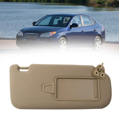 Beige Right Passenger Side Sun Visor with Vanity Mirror Compatible with Hyundai Elantra 2007 2008 2009 2010 Replaces# 852012H0208M 85201-2H110-8M 85202-2H110-8M 85201-2H110-4W 85202-2H110-4W