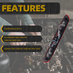 GM25890530 Red Rear Center High Mount Brake Light Compatible with GMC Sierra Chevy silverado 2007-2013 Replace 923-247 Led Lamp LED Red Housing 3rd Third Tail Brake Lamp