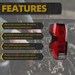 LED Tail Light Assembly Compatible with 2023-2025 Chevy/Chevrolet Colorado ZR2 Z71 Taillight Rear Lamp Left Driver Side Bulb Included Replace#GM2800326 85651744