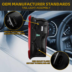 Tail Light Assembly Halogen Type Compatible With 2023-2025 Ford F250 F350 Super Duty (No Blind Spot) Taillight Rear Lamp Left Driver Side Replace PC3Z13405D