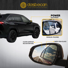 8Pins Passenger Side Mirror Assembly Compatible with 2019-2024 Toyota Rav4 Right Side View With Power Heated Turn Signal Blind Spot Detection Replaces# 879100R271 Midnight Black Metallic