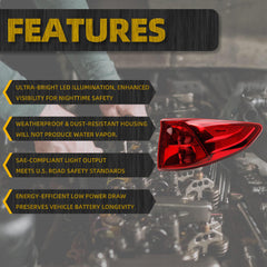 Right Passenger Side Outer Tail light Compatible With 2018-2024 Honda Odyssey RearLight TailLamp Replace# 33500THRA01 HO2805115