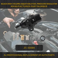 25-300BK Black High Volume Adjustable Fuel Pressure Regulator