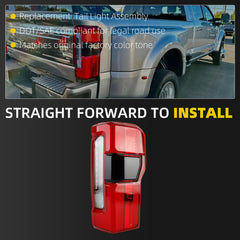 Tail Light Assembly LED Compatible With 2023-2026 Ford F250 F350 F450 Super Duty w/Blind Spot Taillight Rear Lamp Right Passenger Side Replace PC3Z-13404-C PC3B-13B504-C