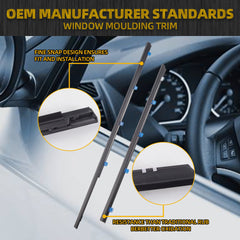 Weatherstrip Window Moulding Trim Compatible with Honda Civic 2012 2013 2014 2015 Replaces# 72450-TR0-A01 72410-TR0-A01 72950-TR0-A01 72910-TR0-A01