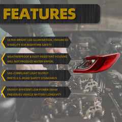 Right Passenger Side Halogen Outer Tail Light Assembly Compatible With 2025-2026 Toyota Camry LE SE Rear Tail Lamp Replacement Replace 381550-AQ010