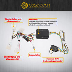 55379 Trailer Wiring Harness Compatible with Toyota Pickup 1989-1995 Tacoma 1995-2004 4-Pin Connector Towing Wiring Kit
