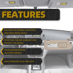 Grey Right Passenger Side Sun Visor Compatible with Hyundai Sonata 2005 2006 2007 2008 Replaces# 852013K010QD 85202-0A750-QSQQH