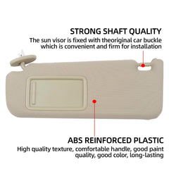 Left Driver Side Sun Visor with Light Compatible with Toyota Camry 2012-2017 Beige Replaces 74320-06610-B1 74320-06610-B2 74320-06611-B2 74320-33F40-B0