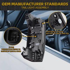 Right Passenger Side Tail Light Assembly Rear Lamp LED Type Non Sequential Compatible with 2022 2023 2024 2025 Toyota Tundra Replace 81550-0C130 (3 Pin)