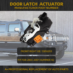 Power Door Lock Actuator Compatible with Hummer H2 2003-2005 Front Right Passenger Side Door Latch Assembly Motor 15816393 (8 Pin)