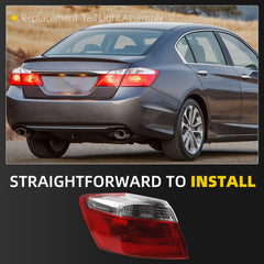 Tail Light Assembly Compatible with 2013 2014 2015 Honda Accord Sedan EX LX Sport Halogen Rear Lamp Taillight Left Driver Side Replace#33550T2AA01 HO2804101