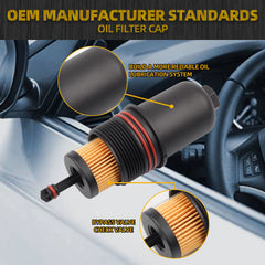 Oil Filter Cap Lid Cover Compatible with Ford Fusion/F-150 2.7L V6/EcoBoost Replaces# FT4Z6A832C FT4Z-6A832-C