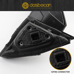 Left Driver Side Mirror Compatible with Chevy Impala 2014-2020 Manual Folding Power Glass Heated with Turn Signal Puddle Light Memory Chrome 12Pins Replaces 22936937PFM