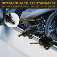 25-300BK Black High Volume Adjustable Fuel Pressure Regulator