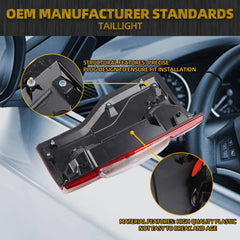 Right Passenger Side Tail Light without Bulb Compatible with 2020 2021 2022 Ford F250 F350 F450 Non-Blind Spot Rear Taillight Lamp Replace LC3Z13404C Halogen Type