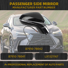 Passenger Side Mirror Compatible with Lexus NX200t NX300 NX300h 2018-2021 with Power Folding Adjustment Glass Heated Memory Signal Light Blind Spot Detection BSD Replaces 8791078042 13Pins