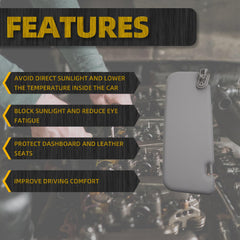 Driver Side Sun Visor Compatible with Hyundai Accent 1E 2011 2012 2013 2014 2015 Front Left Sun Protection Shade Gray Replaces 85210-1R000