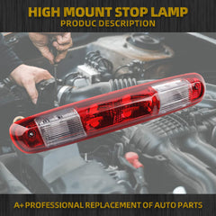 GM25890530 Red Rear Center High Mount Brake Light Compatible with GMC Sierra Chevy silverado 2007-2013 Replace 923-247 Led Lamp LED Red Housing 3rd Third Tail Brake Lamp
