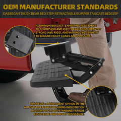 Rear Bed Step Retractable Bed Step Bumper Step Compatible with Ford F150 2021 2022 2023 Rear Tailgate Bedstep Replace# 75328-01A