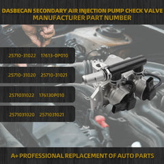 25710-31022 Secondary Air Injection Pump Check Valve Compatible with Toyota Tacoma 4.0L V6 1GR-FE 2012 2013 2014 2015, SAI Replace# 2571031021 17613-0P010 2571031020