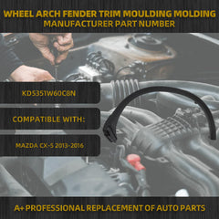 Rear Left Fender Trim Compatible With Mazda CX-5 2013-2016 Driver Side Replaces# KD5351W60C8N Fender Flares