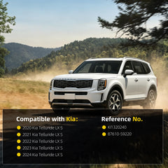 Driver Side Mirror Compatible With 2020-2026 Kia Telluride Power Heated Glass Blind Spot Turn Signal Manual Folding Left Door Mirror Replace# 87610-S9220 KI1320240 White Pearl(8Pins)
